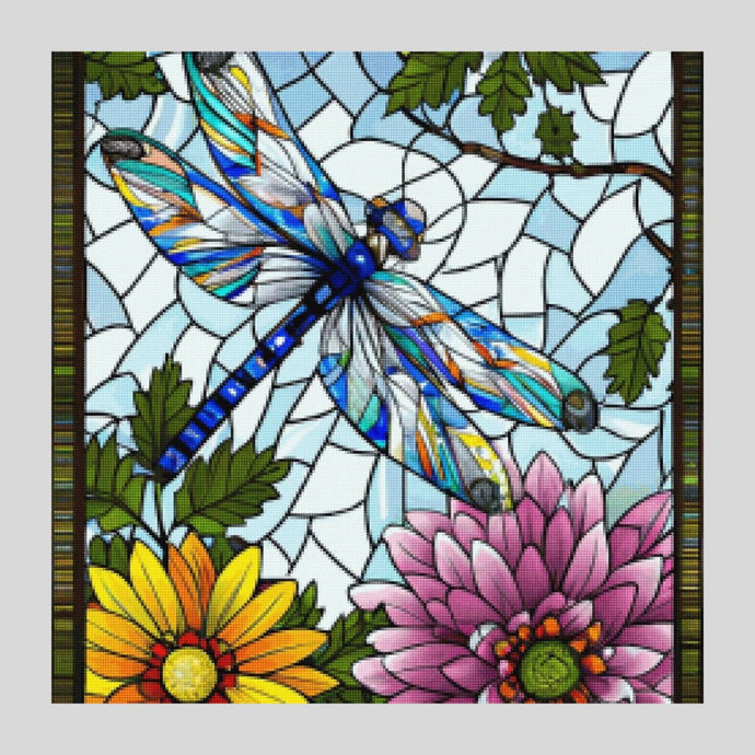 Stained Glass Dragonfly - Diamond Painting