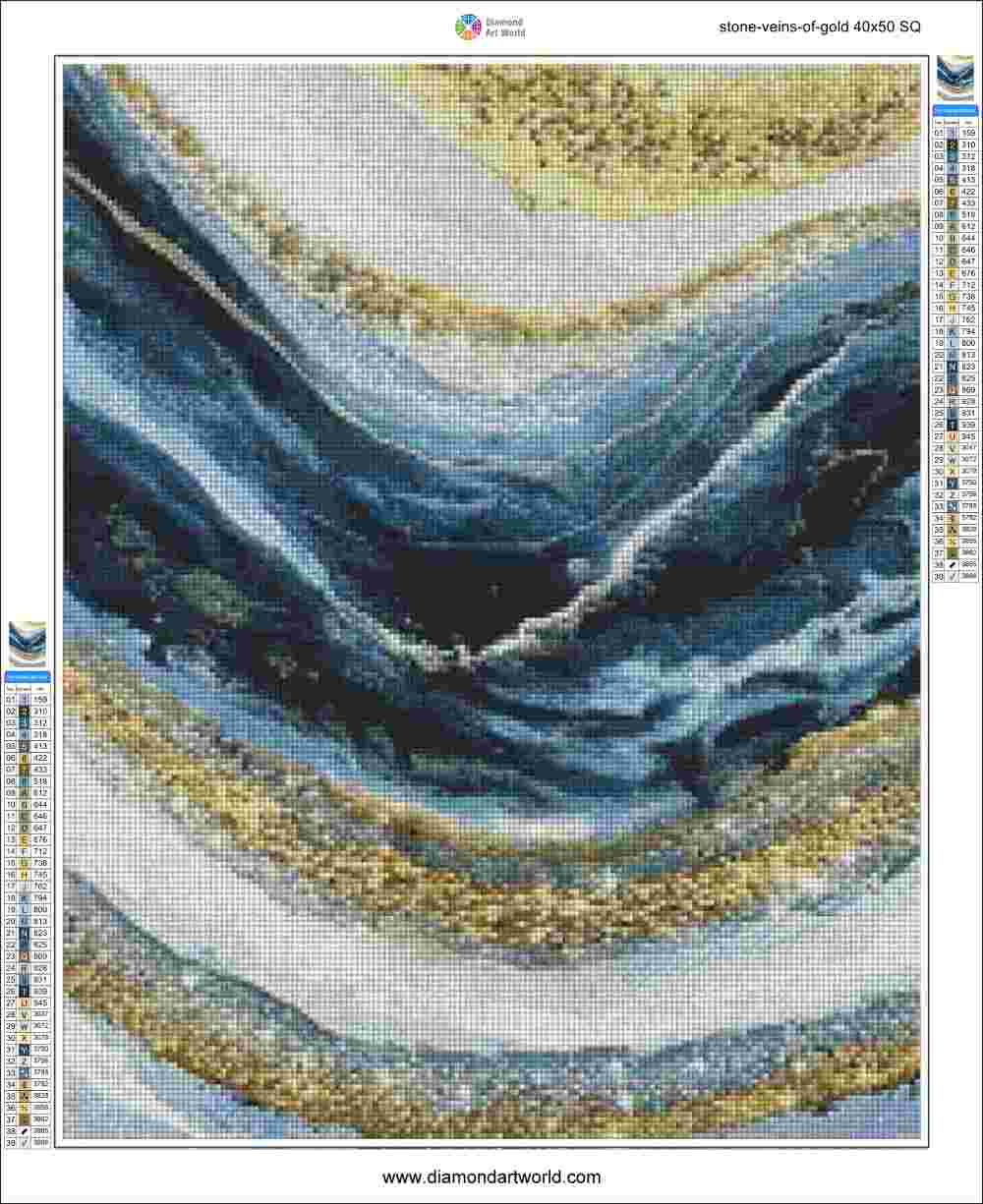 Stone Veins of Gold - Diamond Painting Layout