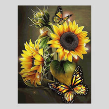 Load image into Gallery viewer, Sunflowers Yellow Butterflies - Diamond Art
