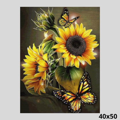 Sunflowers Yellow Butterflies 40x50 - Diamond Art