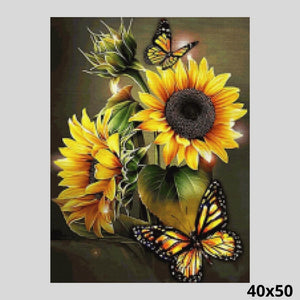 Sunflowers Yellow Butterflies 40x50 - Diamond Art