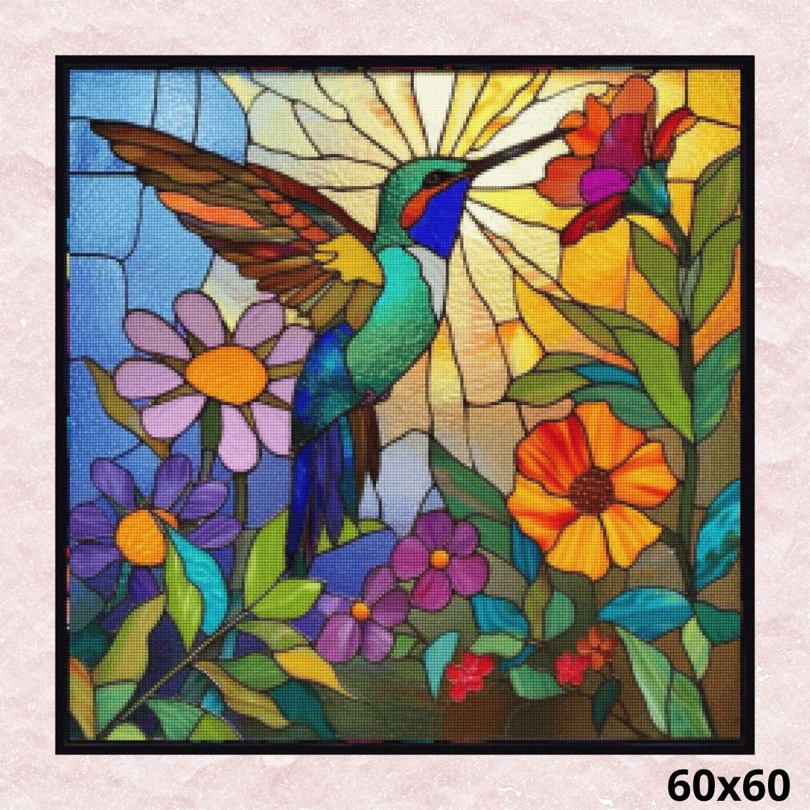 Sunlit Hummingbird Harmony  60x60 - Diamond Painting