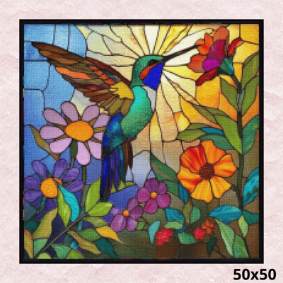 Sunlit Hummingbird Harmony  50x50 - Diamond Painting