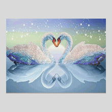 Load image into Gallery viewer, Swans in Love - Diamond painting
