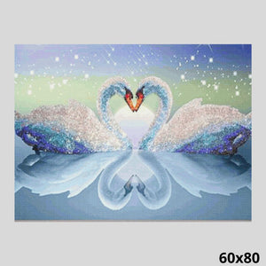 Swans in Love 60x80 - Diamond painting