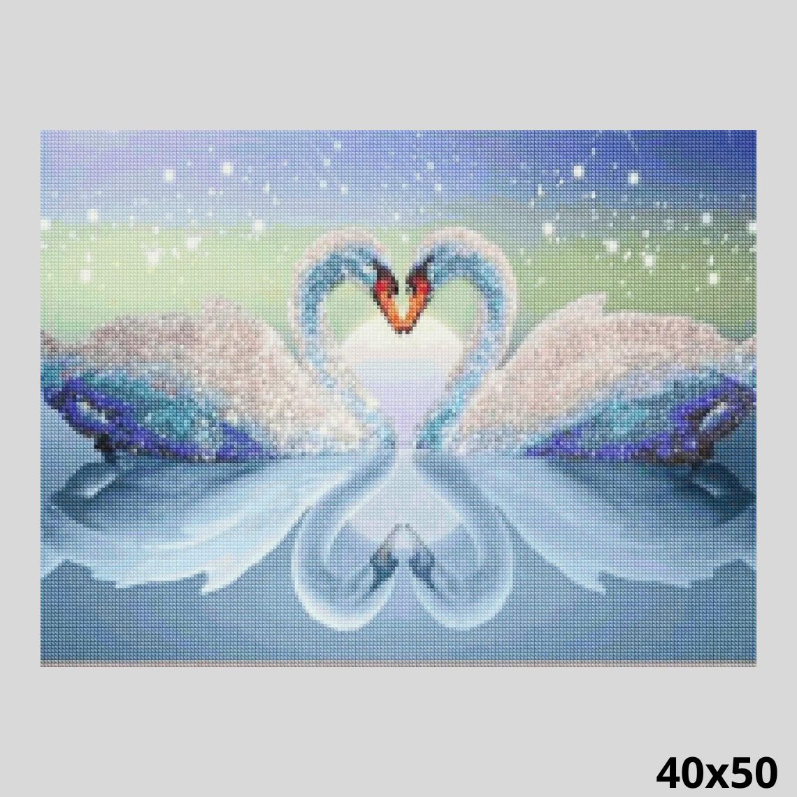 Swans in Love 40x50 - Diamond painting