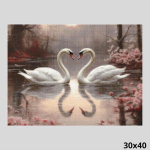 Swans Symbol of Love 30x40 Diamond Art World