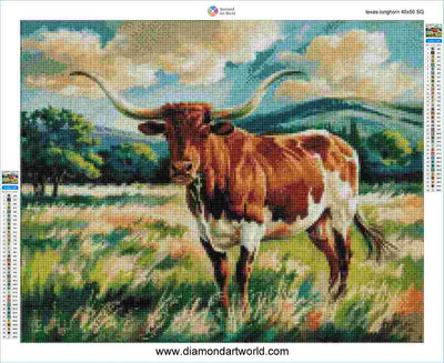 Texas Longhorn - Diamond Painting Layout