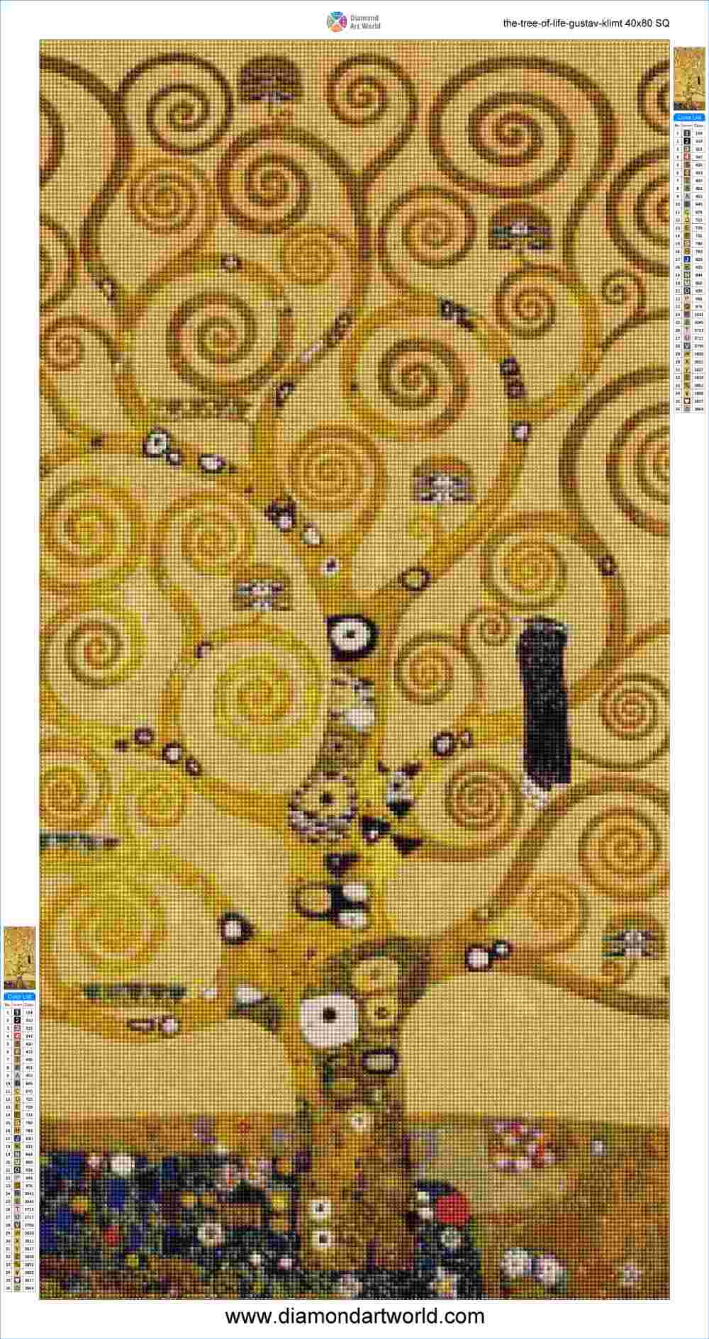 Gustav Klimt - The Tree of Life - Diamond Painting Layout