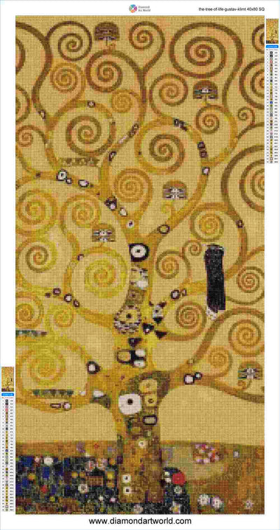 Gustav Klimt - The Tree of Life - Diamond Painting Layout