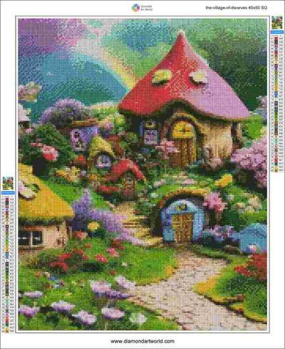 The Village of Dwarves - Diamond Painting Layout