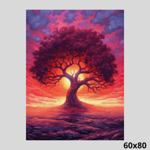 Tree of Life Red Cloud 60x80 - Diamond Painting