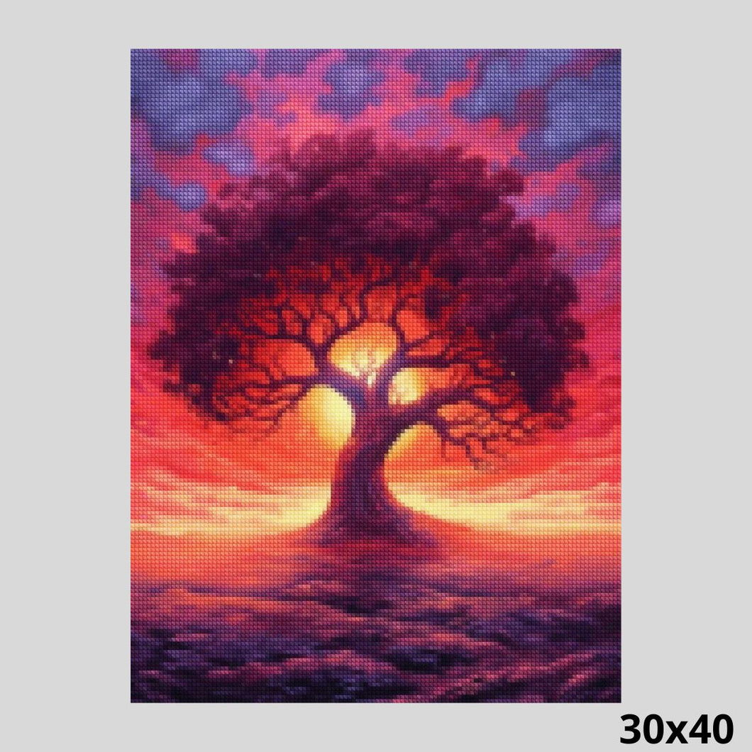 Tree of Life Red Cloud 30x40 - Diamond Painting