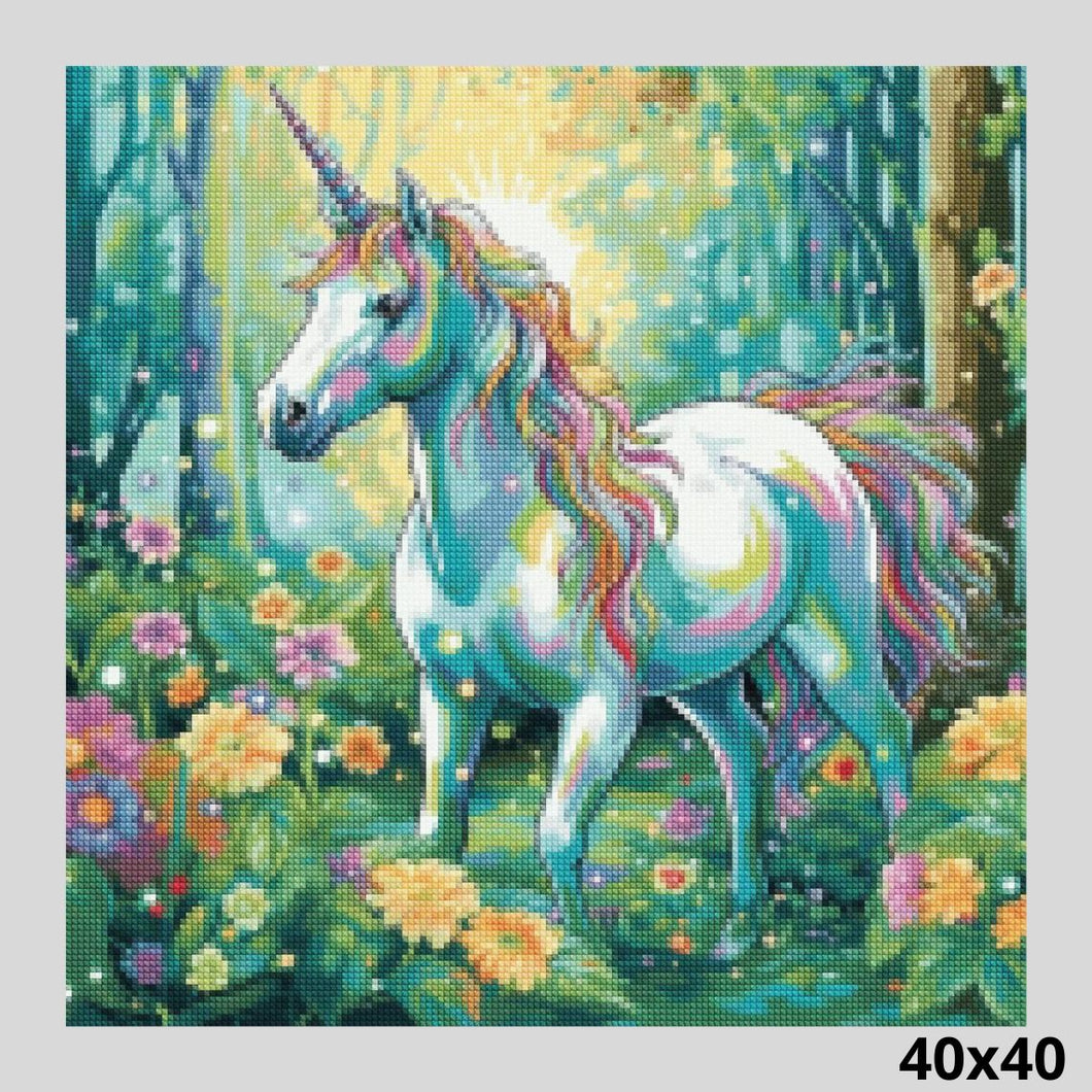 Unicorn Wood 40x40 - Diamond Painting