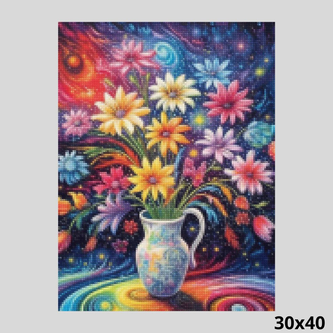 Vase Full of Flowers 30x40 - Diamond Art World