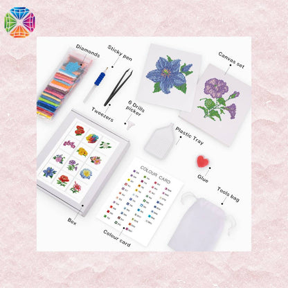 Vibrant Flowers - Mini Diamond Painting Package