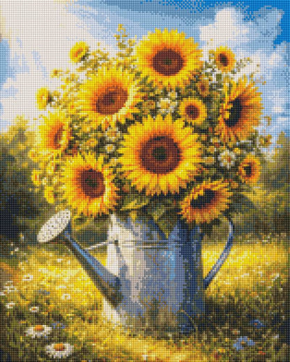 Vintage Idyllic Sunflowers - Diamond Art