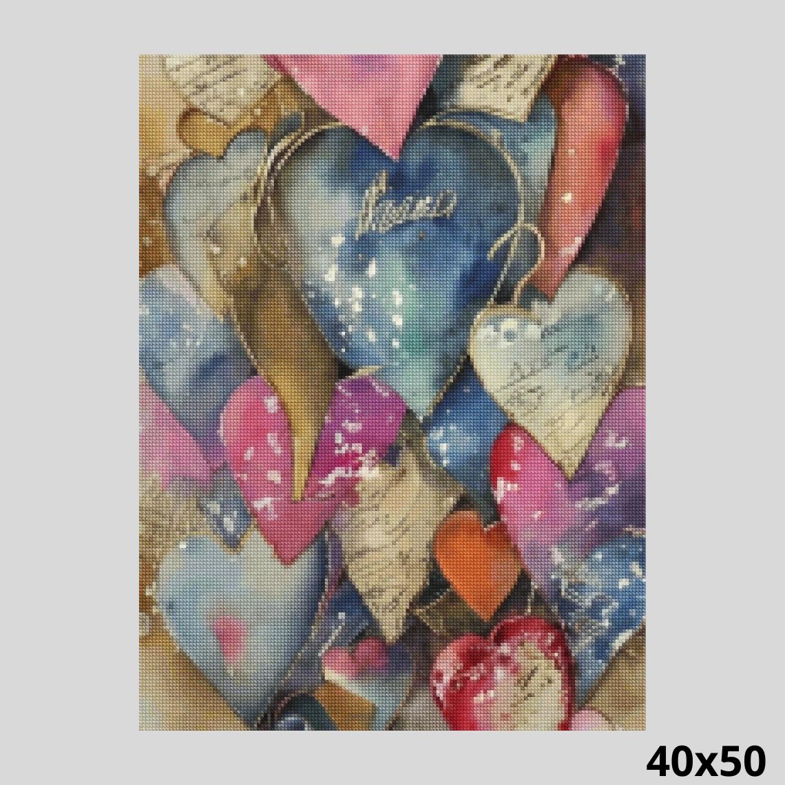Vintage Love Letter Heart 40x50 - Diamond Art