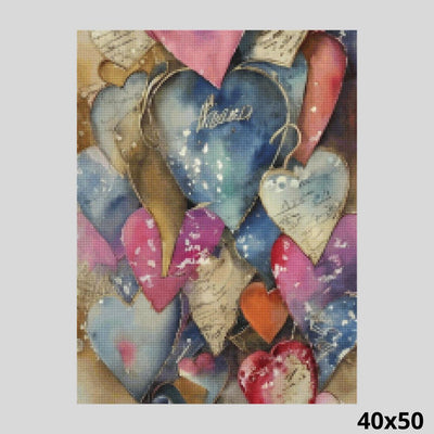 Vintage Love Letter Heart 40x50 - Diamond Art