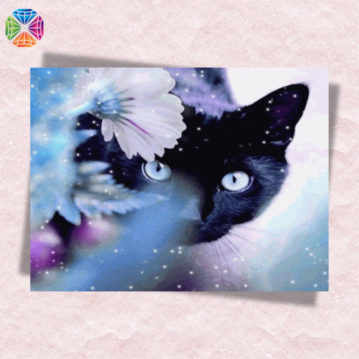 Violet Cat in the Snow - Diamond Painting