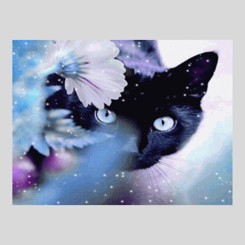 Violet Cat in the Snow - Diamond Painting