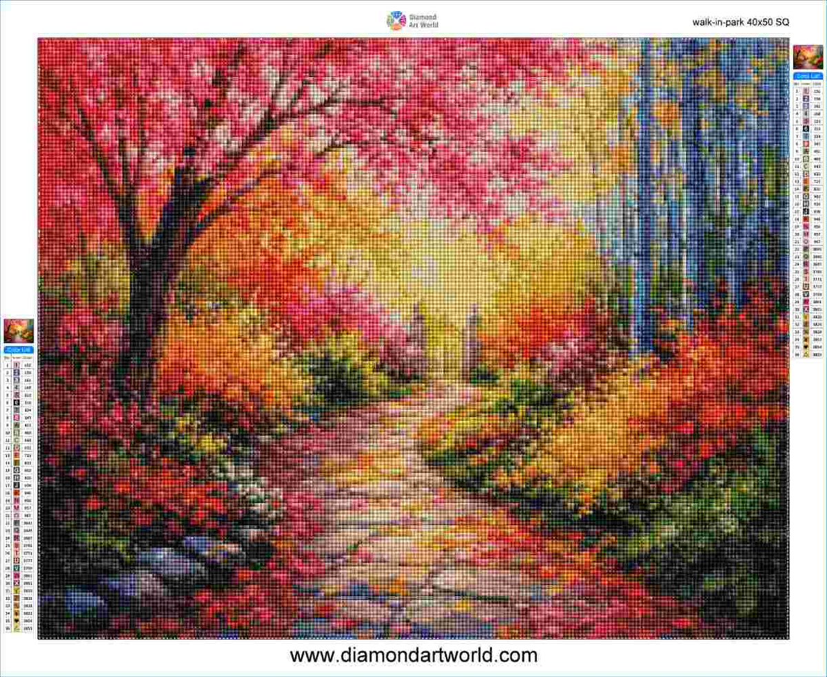 Walk in Park - Diamond Painting Layout