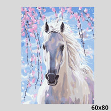Load image into Gallery viewer, White Horse in Spring 60x80 - Diamond Painting
