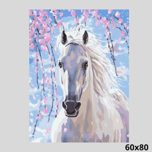 White Horse in Spring 60x80 - Diamond Painting