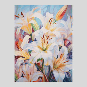 White Lilies - Diamond Painting