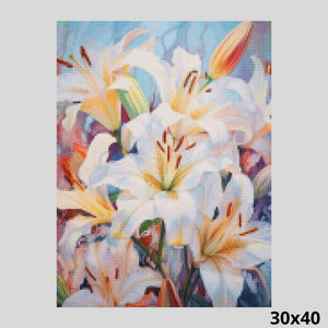 White Lilies 30x40 - Diamond Painting