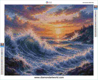 Wild waves - Diamond painting layout