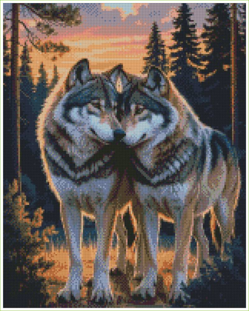 Wolf Couple - Diamond art