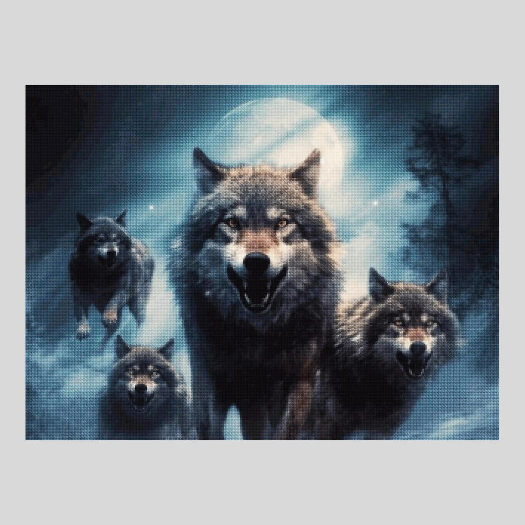 Wolves at Night Diamond Painting
