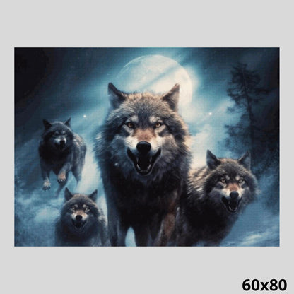 Wolves at Night 60x80 Diamond Painting