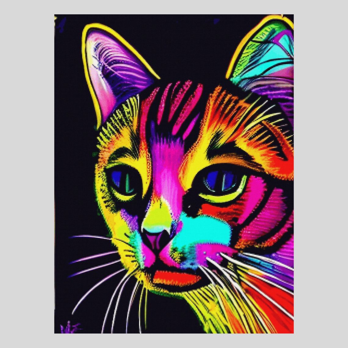 Abstract Cat Diamond Painting | Paint by Diamonds Cat Canvas – Diamond ...