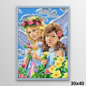 Angels with Flowers 30x40 Diamond Art World