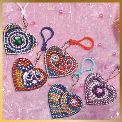 diamond art keychains hearts