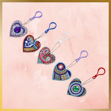 Load image into Gallery viewer, diamond art keychains hearts 5 pcs
