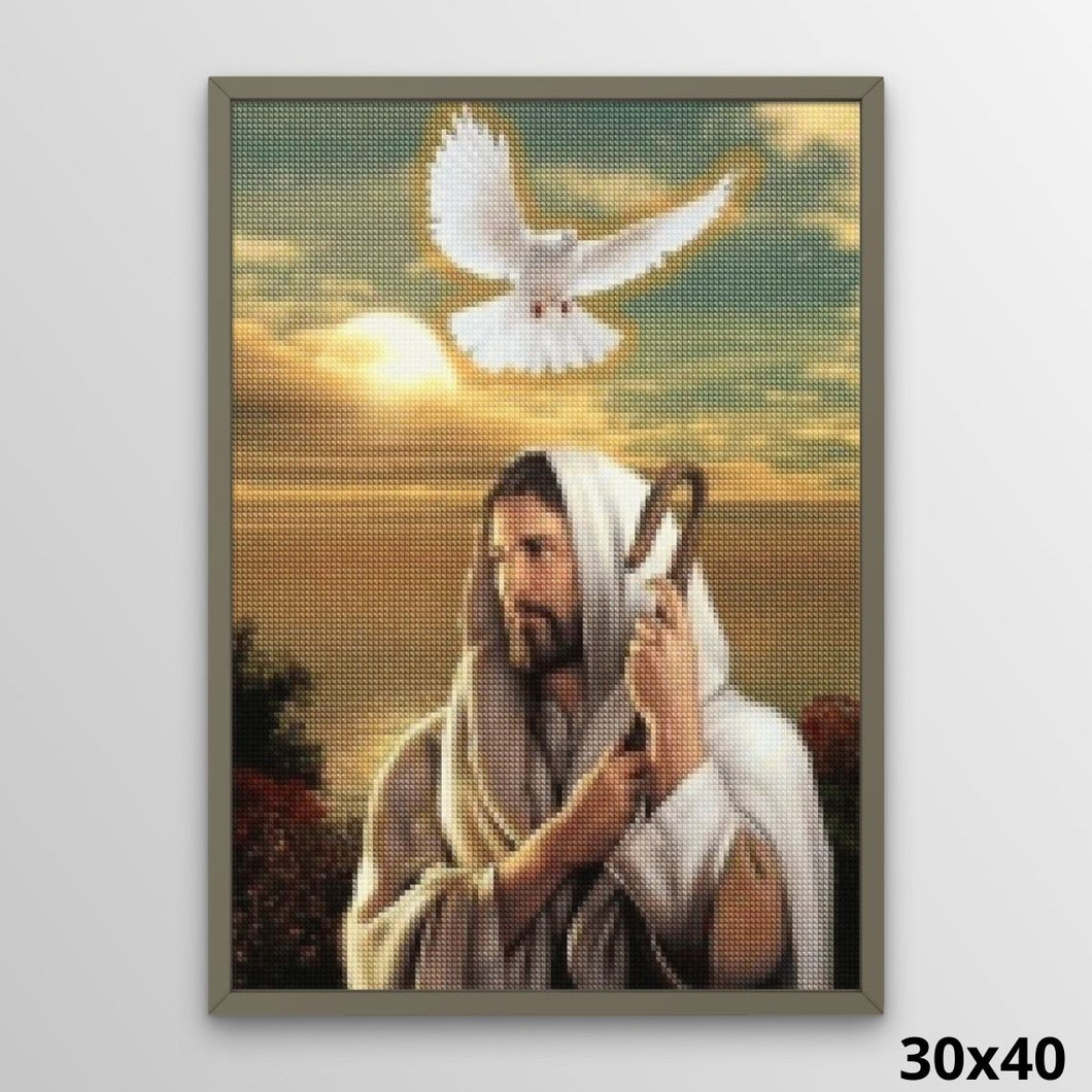 Holy Ghost and Christ 30x40 Diamond Art Kit