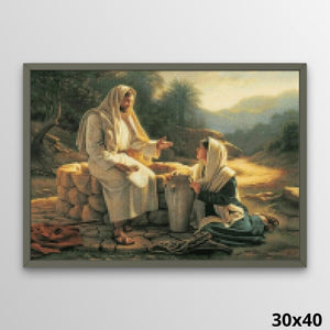 Jesus Talks with a Samaritan Woman 30x40 Diamond Art