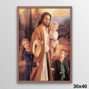 Jesus with Children 30x40Diamond Art
