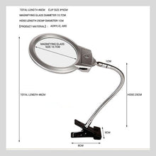 Load image into Gallery viewer, LED Magnifier Lamp Dimensions
