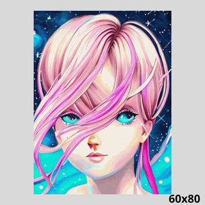 Pink Hair Girl 60x80 Diamond Art World