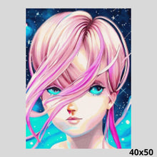 Load image into Gallery viewer, Pink Hair Girl 40x50 Diamond Art World
