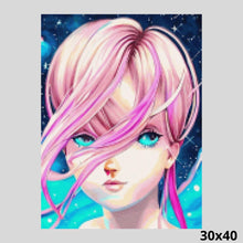 Load image into Gallery viewer, Pink Hair Girl 30x40 Diamond Art World
