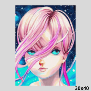 Pink Hair Girl 30x40 Diamond Art World