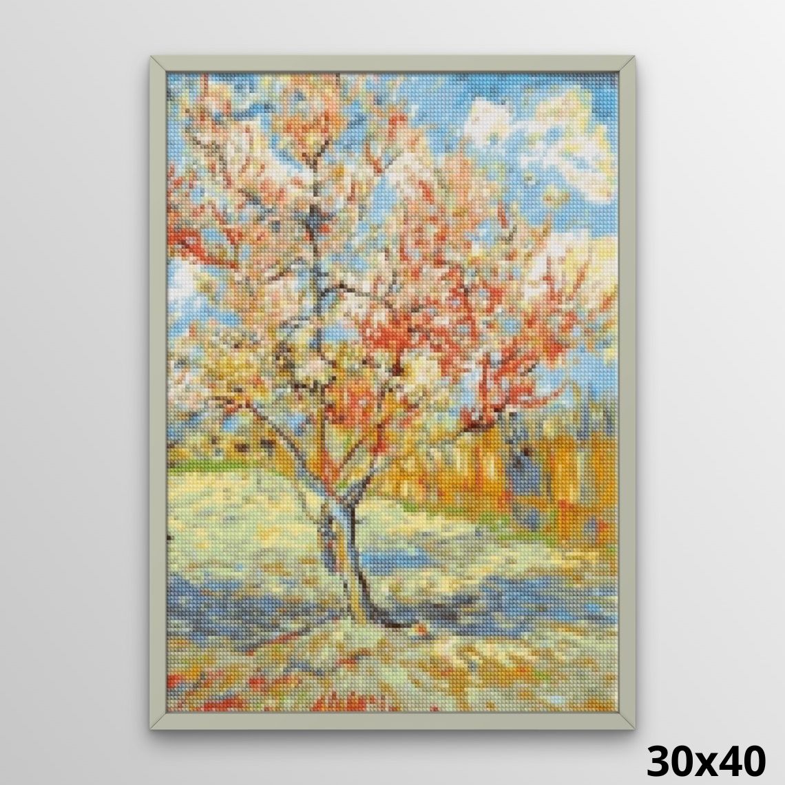 Van Gogh Pink Peach Trees 30x40 Diamond Painting