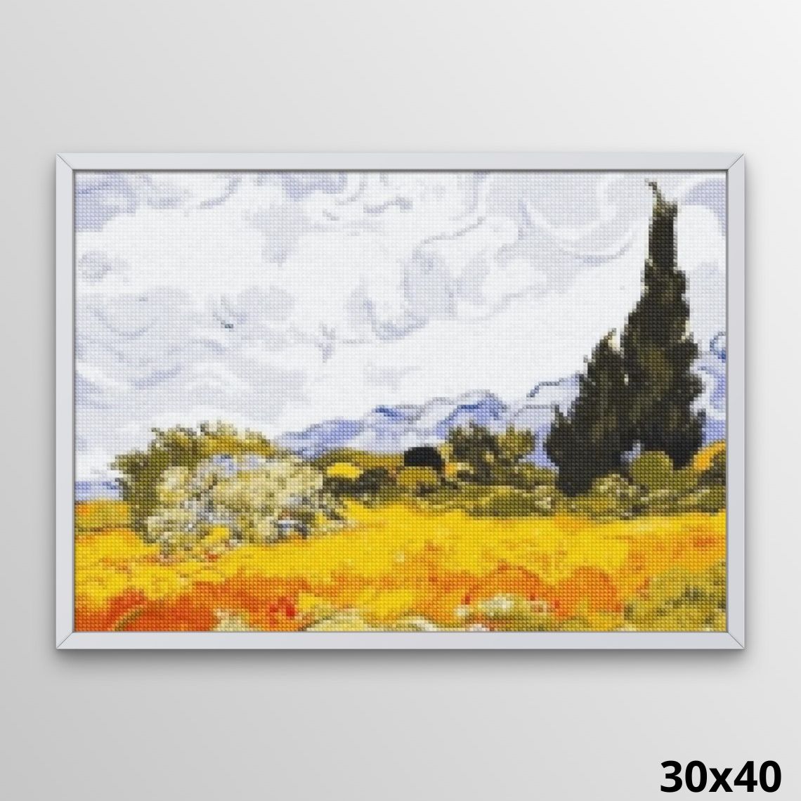 Van Gogh Wheat Field with Cypresses 30x40 Diamond Art