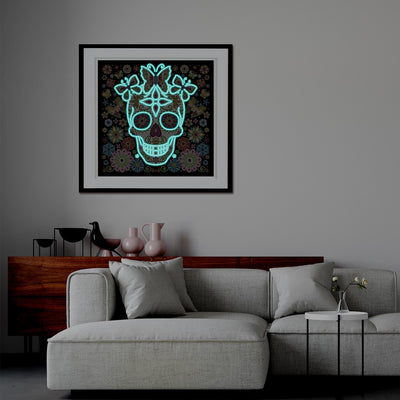 Boho Skull Glow in the Dark Night