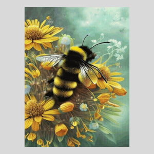 Bumblebee Amongst Yellow Blossoms Diamond Art
